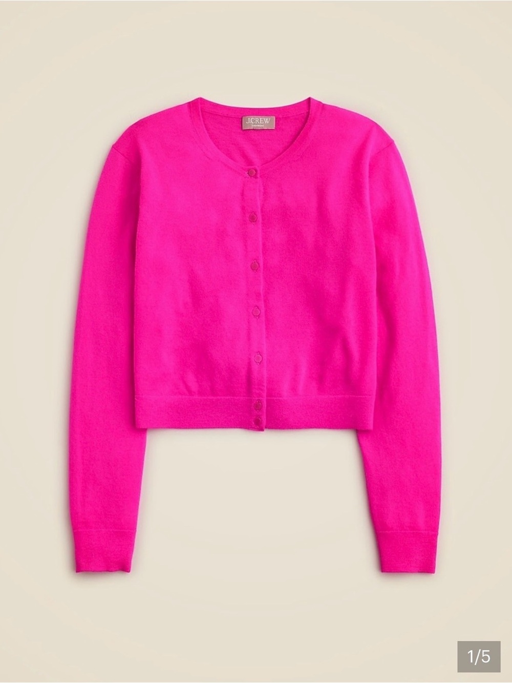 J. Crew Hot Pink Cashmere Cardigan - Size S